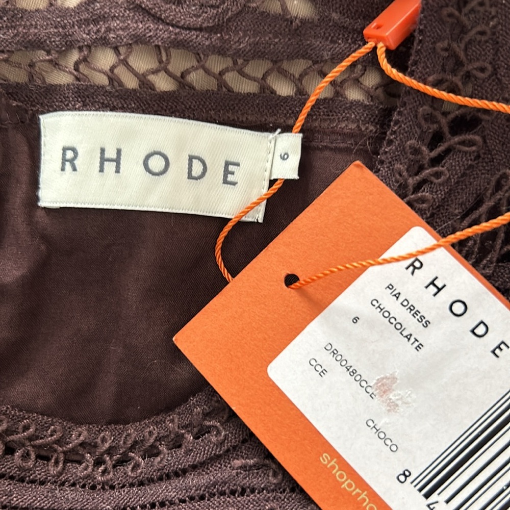 RHODE Chocolate Ruched Mini Dress - Picture 13 of 13